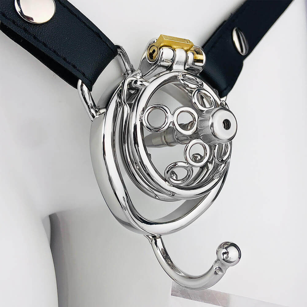 Nouvelle cage de chasteté forgée à cinq étoiles avec ceinture