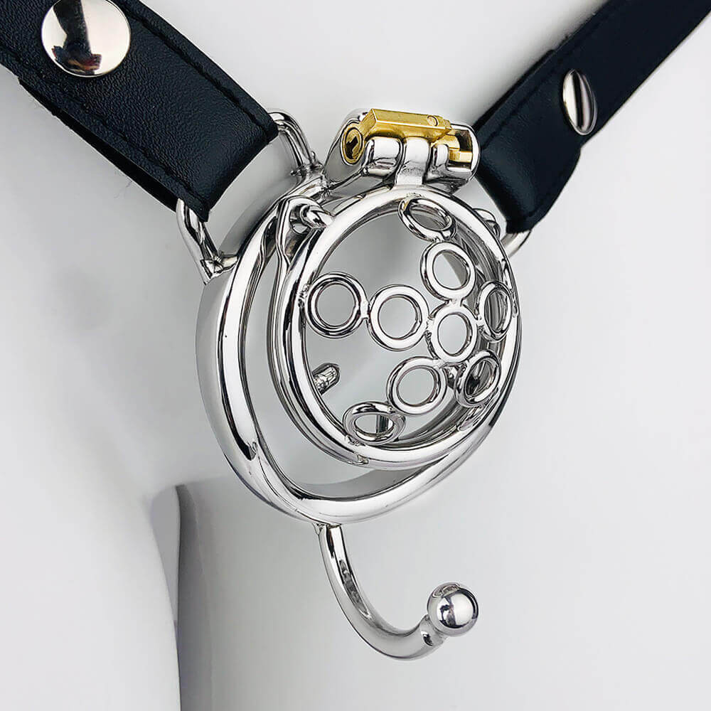 Nouvelle cage de chasteté forgée à cinq étoiles avec ceinture