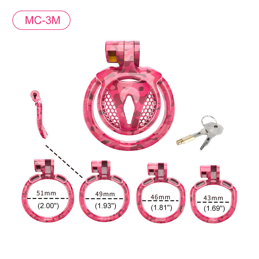 Pink Camouflage Chastity Cage