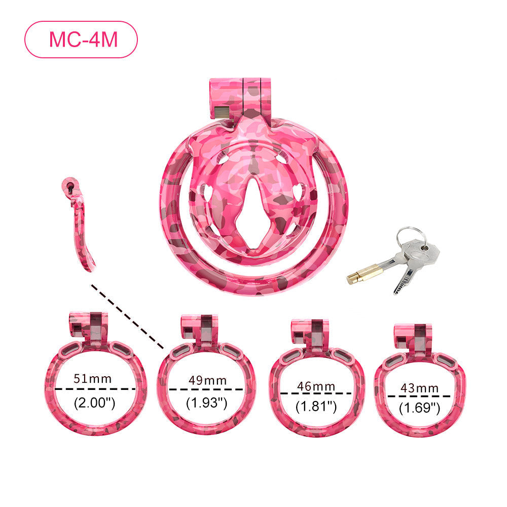 Pink Camouflage Chastity Cage