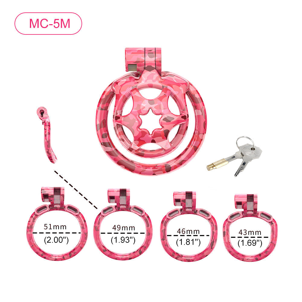 Pink Camouflage Chastity Cage