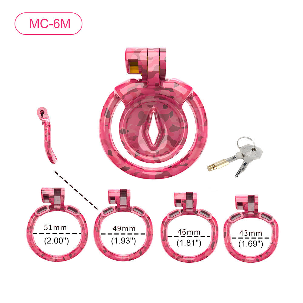 Pink Camouflage Chastity Cage