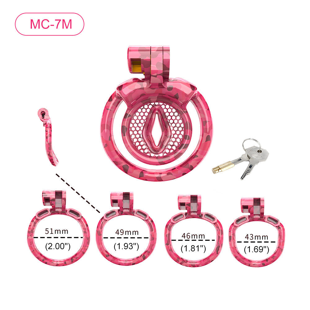 Pink Camouflage Chastity Cage