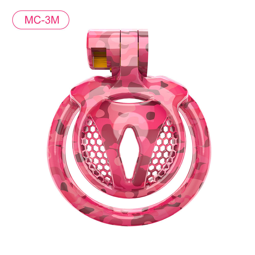Pink Camouflage Chastity Cage