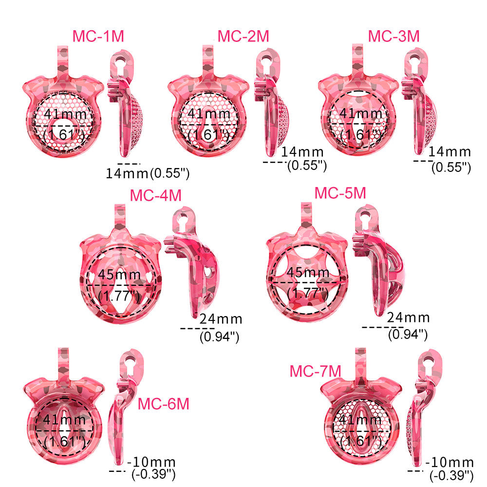 Pink Camouflage Chastity Cage
