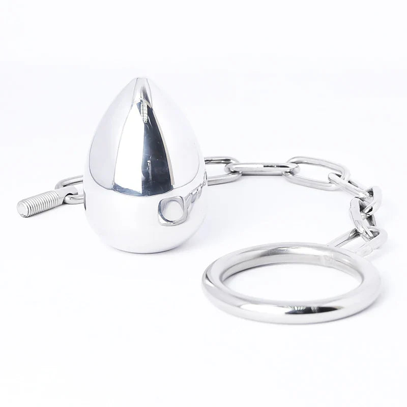 Plug anal en acier inoxydable avec anneau pénien