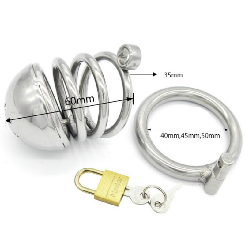 Der Keuschheitskäfig aus Edelstahl „Dungeon“ (2,36 Zoll)