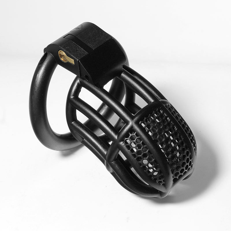 Lockable Honeycomb Chastity Device With 4 Rings