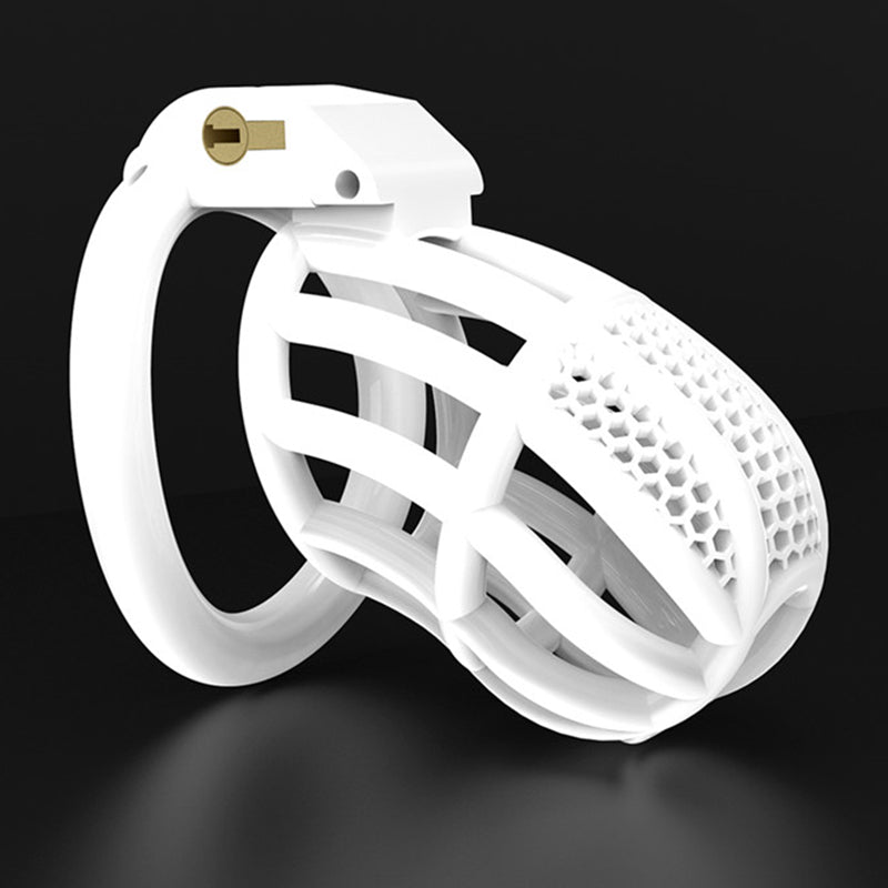 Lockable Honeycomb Chastity Device With 4 Rings