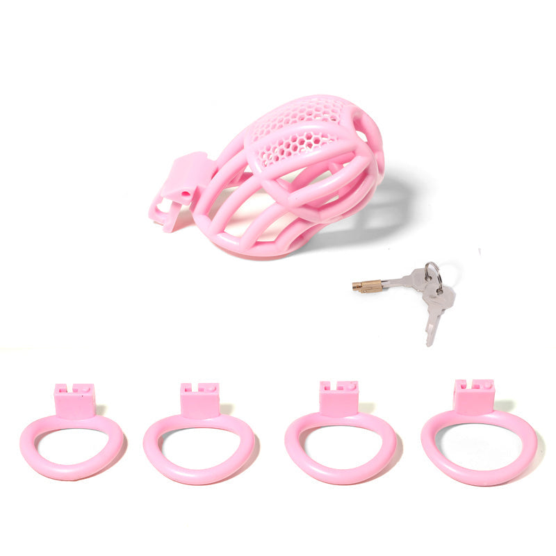 Lockable Honeycomb Chastity Device With 4 Rings