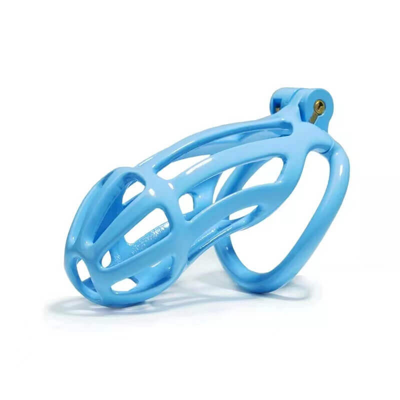 Kit de cage de chasteté Cobra à rayures bleues de 1,77 à 4,13 pouces de long