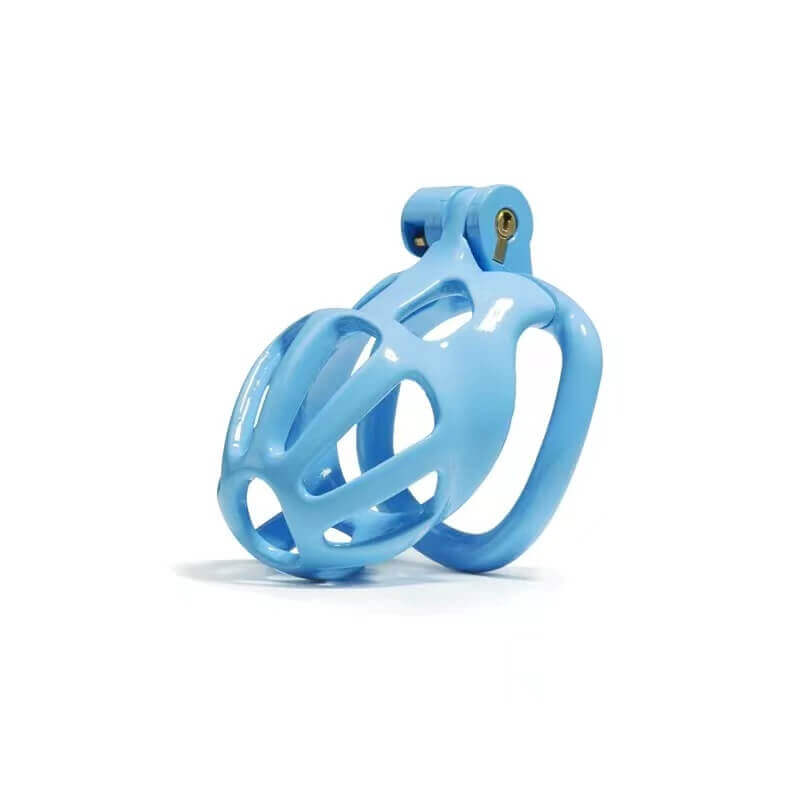Kit de cage de chasteté Cobra à rayures bleues de 1,77 à 4,13 pouces de long