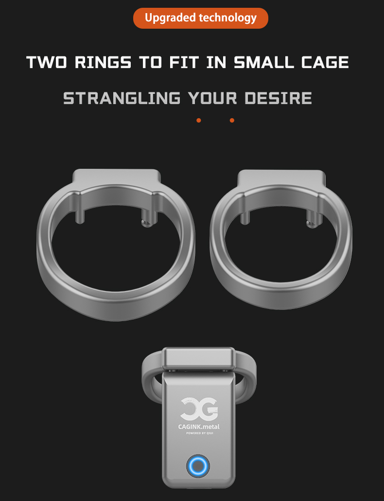 Cagink Micro Chastity Cage - with two rings