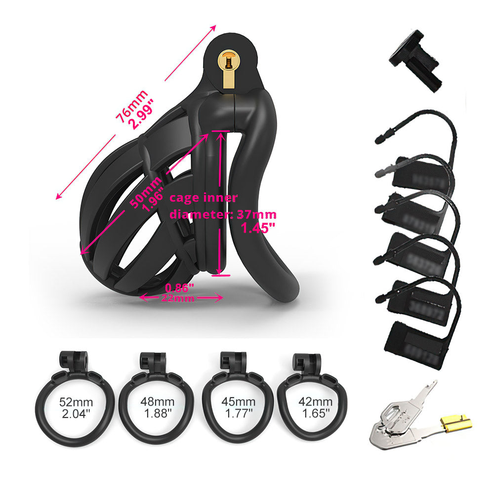Detained Black Restrictive Chastity Cage