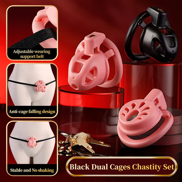 Small Dual Cage Chastity Set