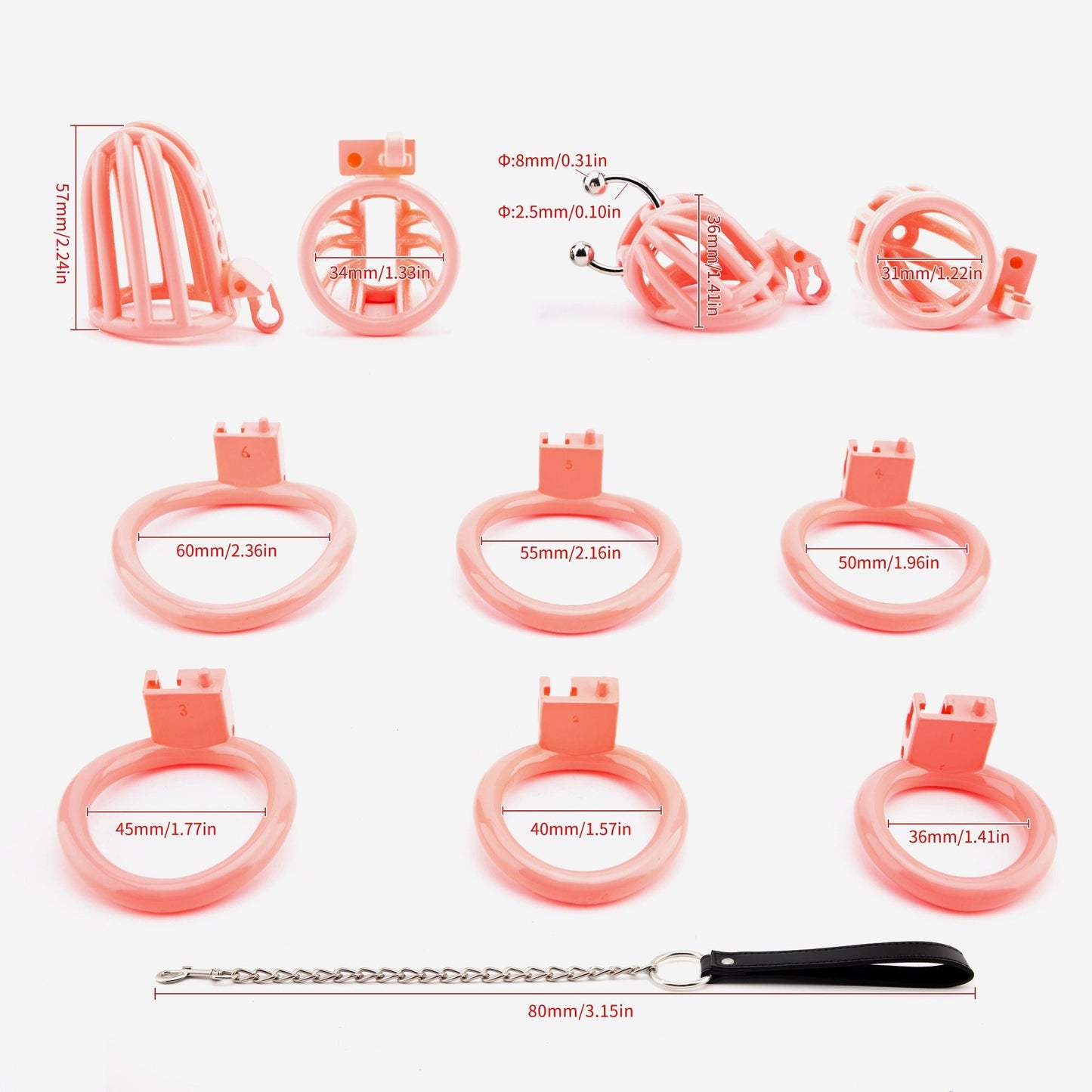 Pink 3D Printed Custom Cock Cage