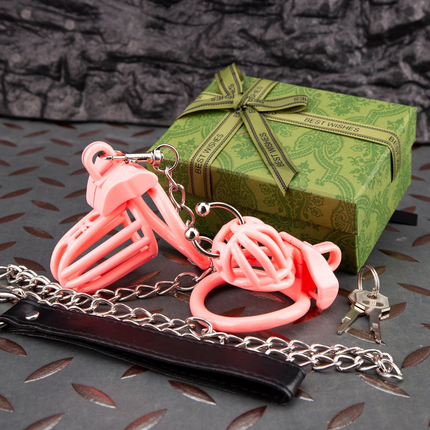 Pink 3D Printed Custom Cock Cage