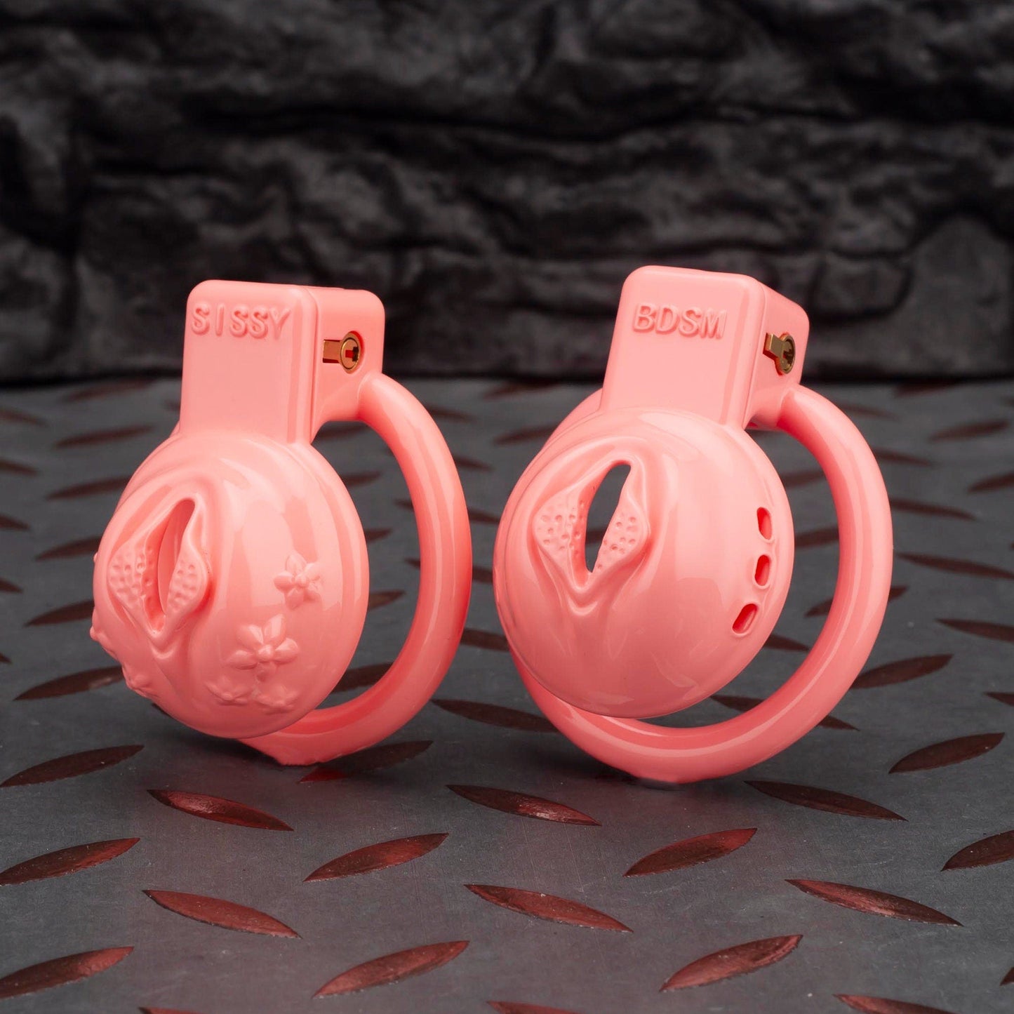 Custom Cock Cage Pink Pussy Cage