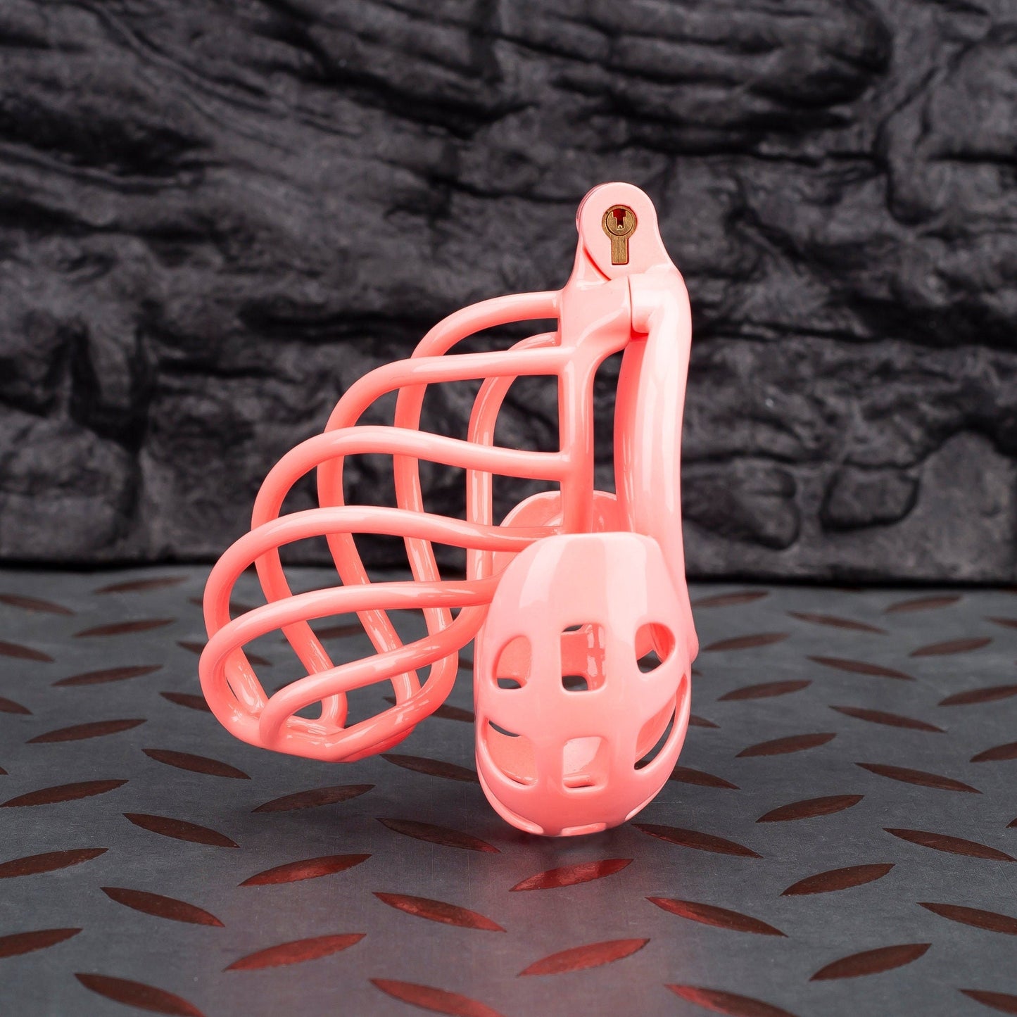 Pink Custom Chastity Cage with Balls Design