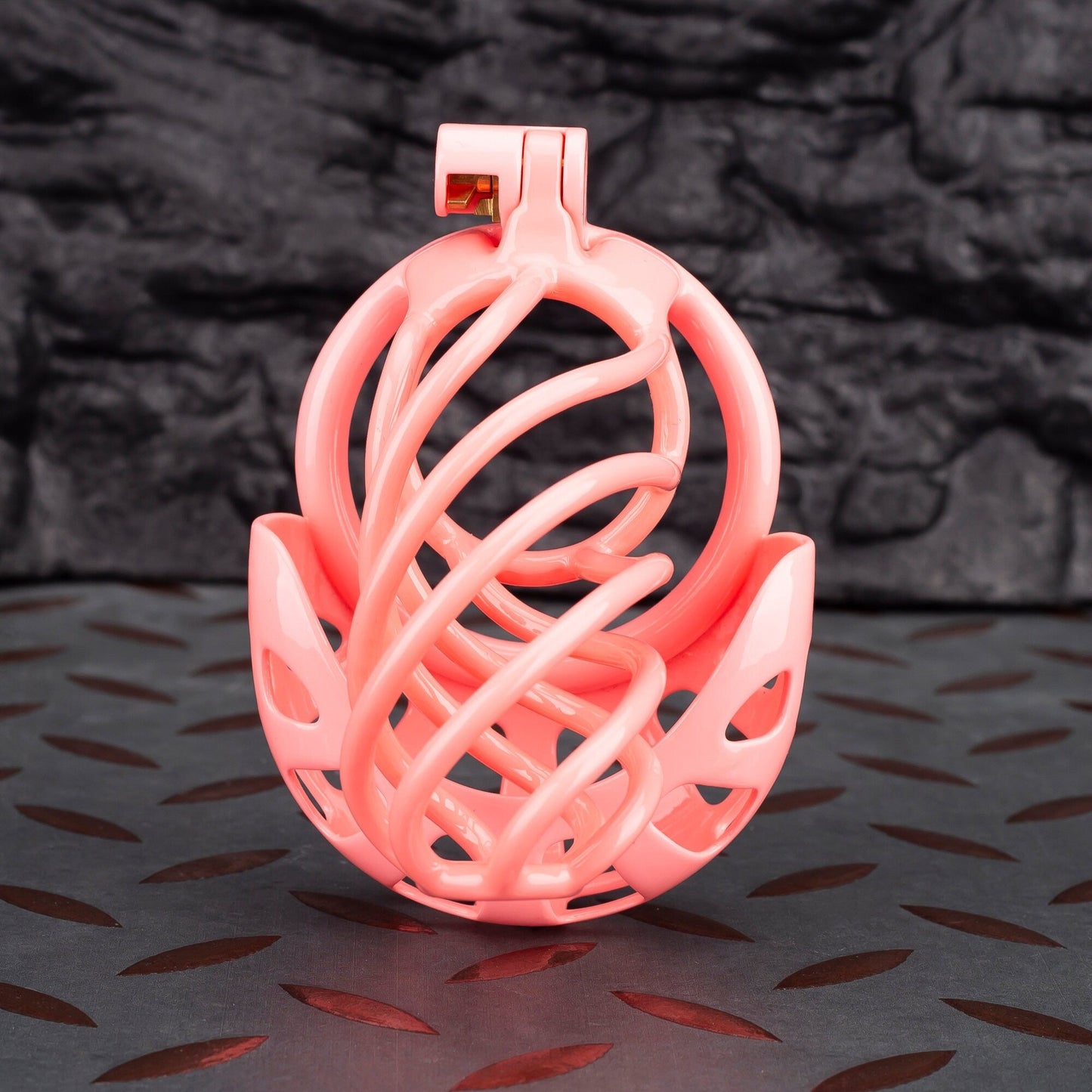 Pink Custom Chastity Cage with Balls Design