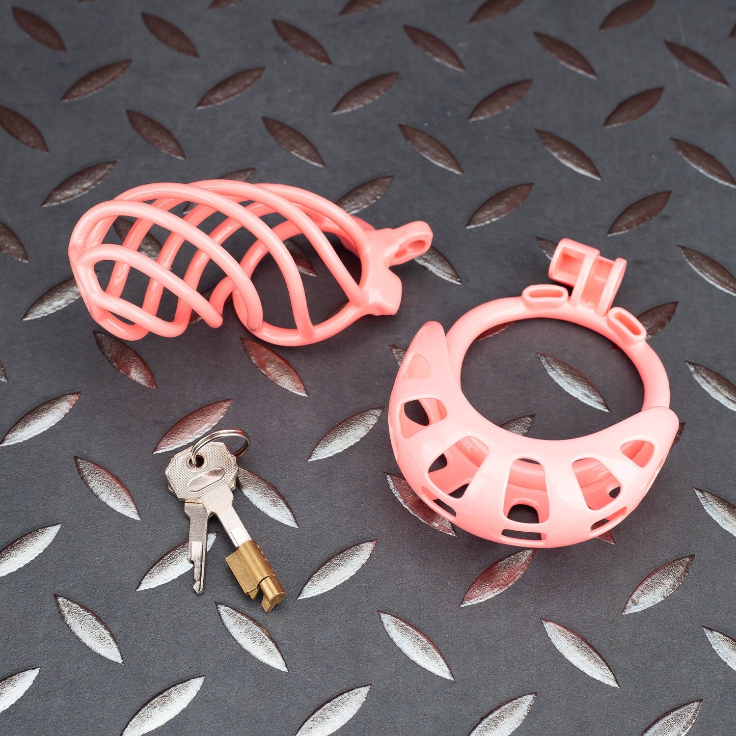 Pink Custom Chastity Cage with Balls Design