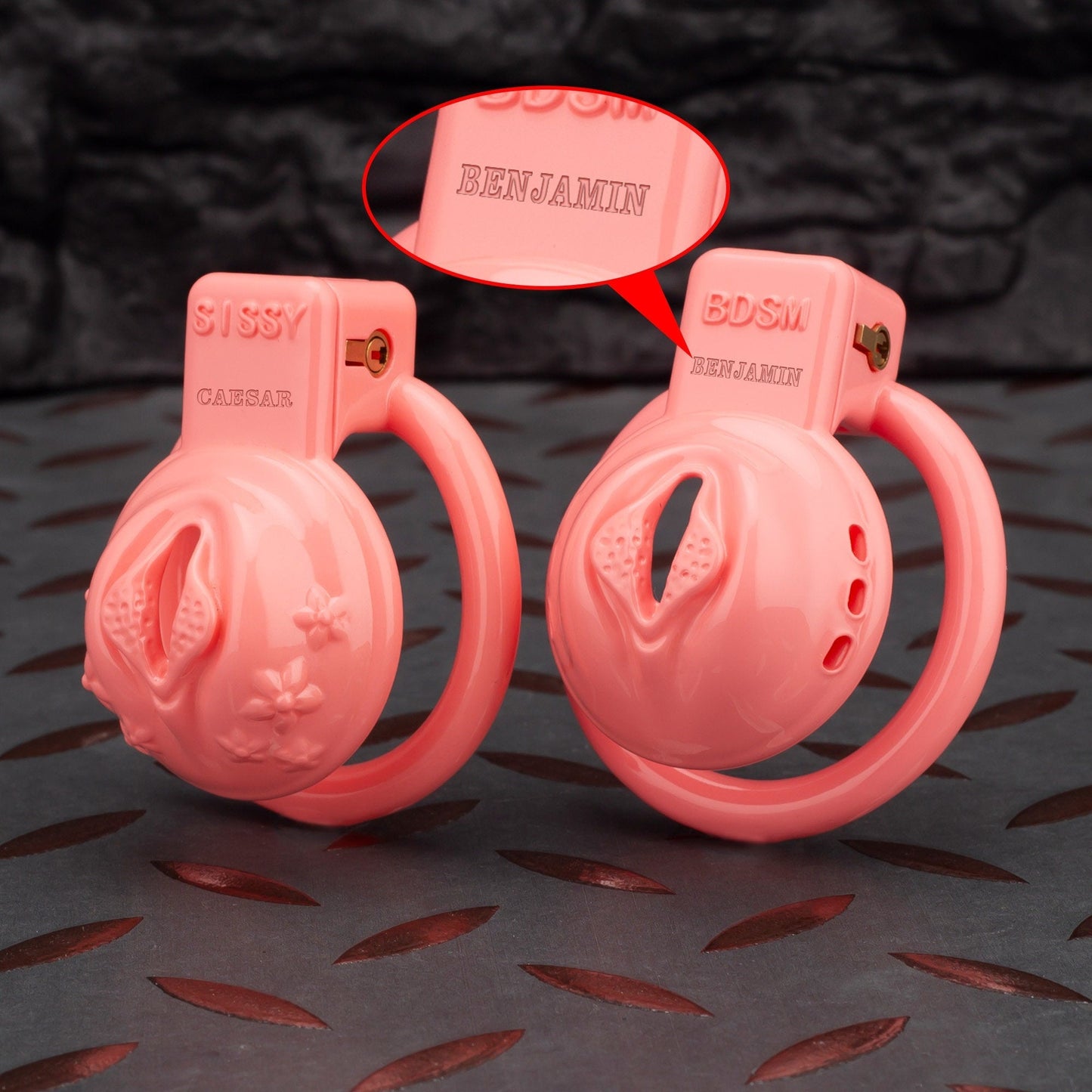 Custom Cock Cage Pink Pussy Cage