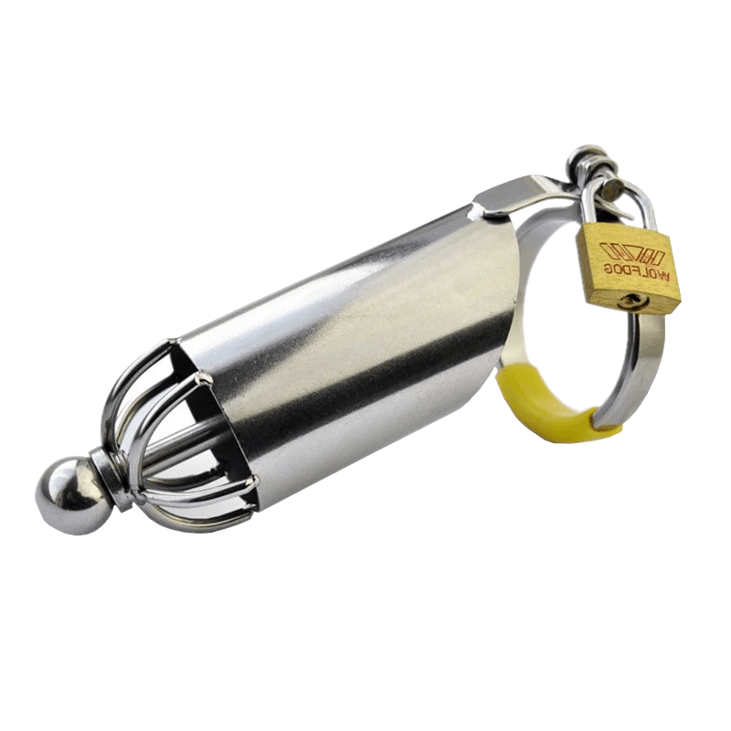 Cage de chasteté en métal de 4 pouces de long