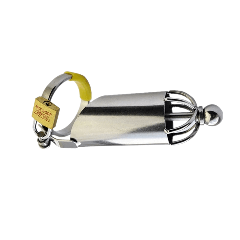 Cage de chasteté en métal de 4 pouces de long