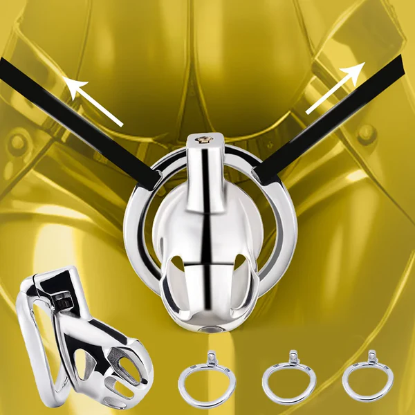 New Stainless Steel Cock Cage with Belt