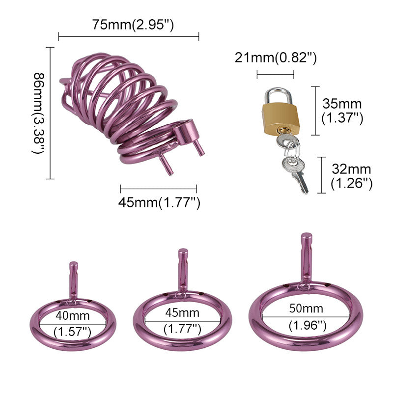 Purple Chastity Cage ( 3 Rings )
