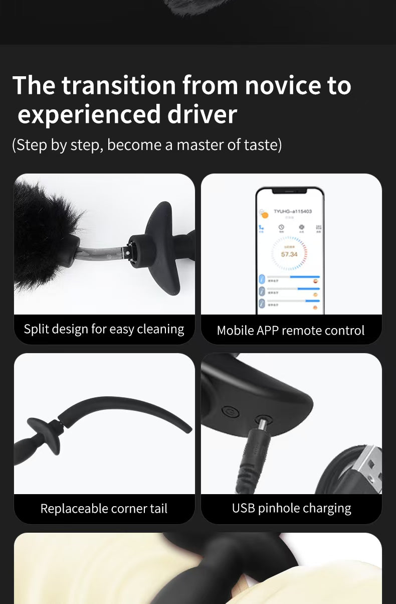 Shake Tail Shock Butt Plug Remotely