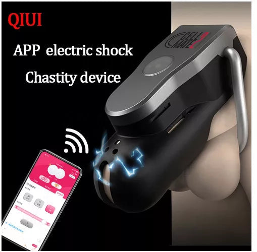 Cage à pénis à choc électrique QIUI Cellmate 2 avec télécommande APP