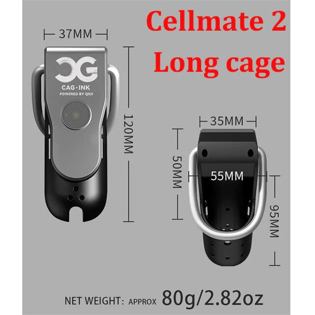 Cage à pénis à choc électrique QIUI Cellmate 2 avec télécommande APP