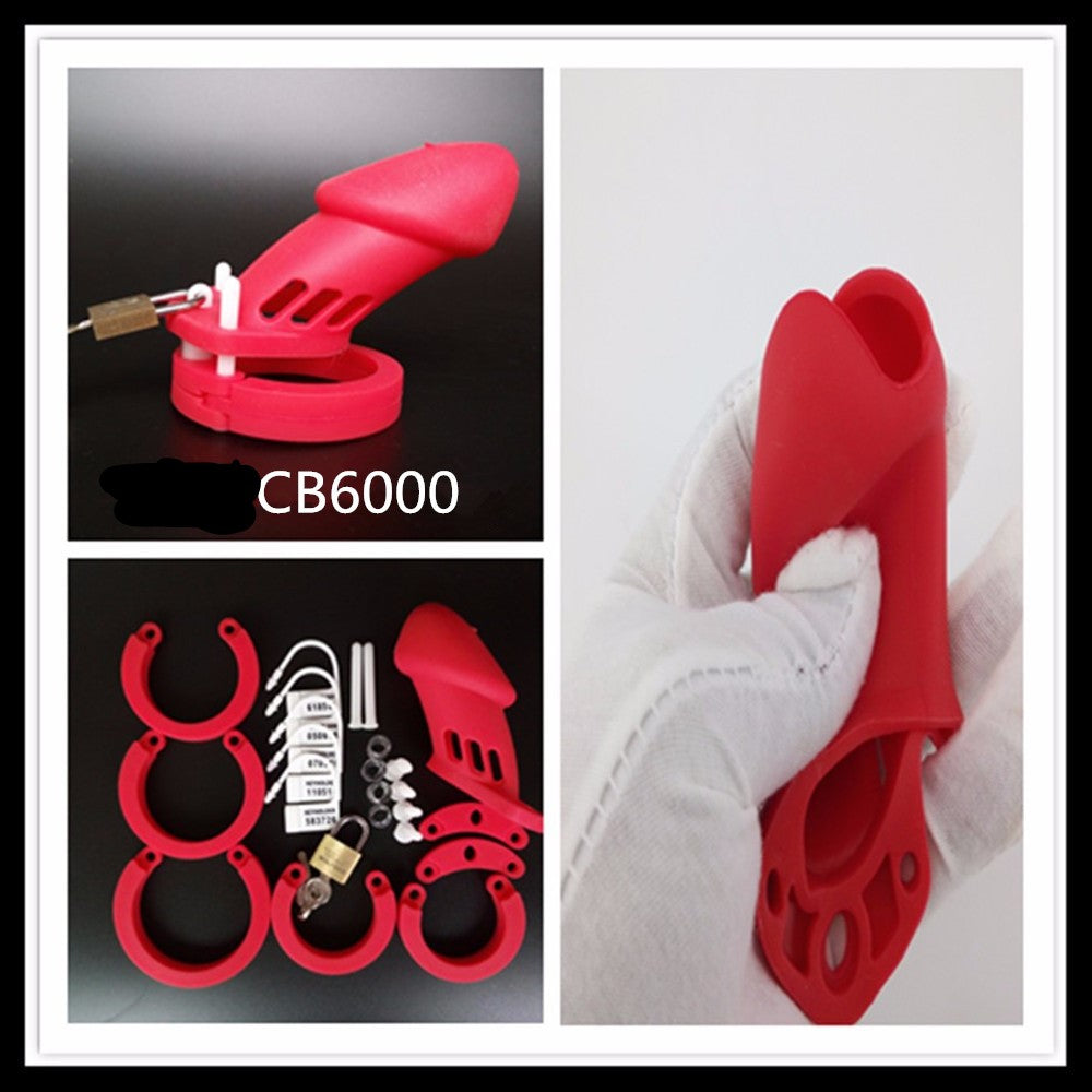 Cage de chasteté en silicone CB6000S Rouge