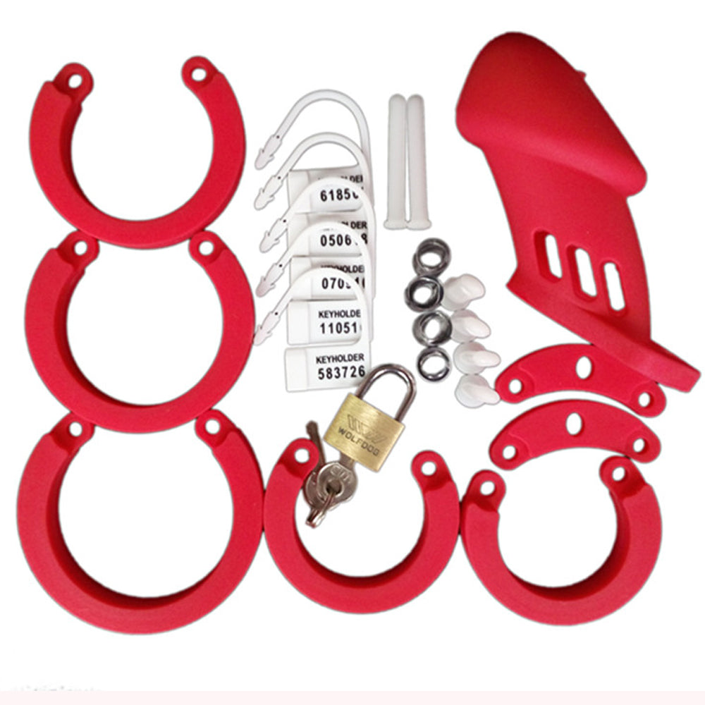 Cage de chasteté en silicone CB6000S Rouge