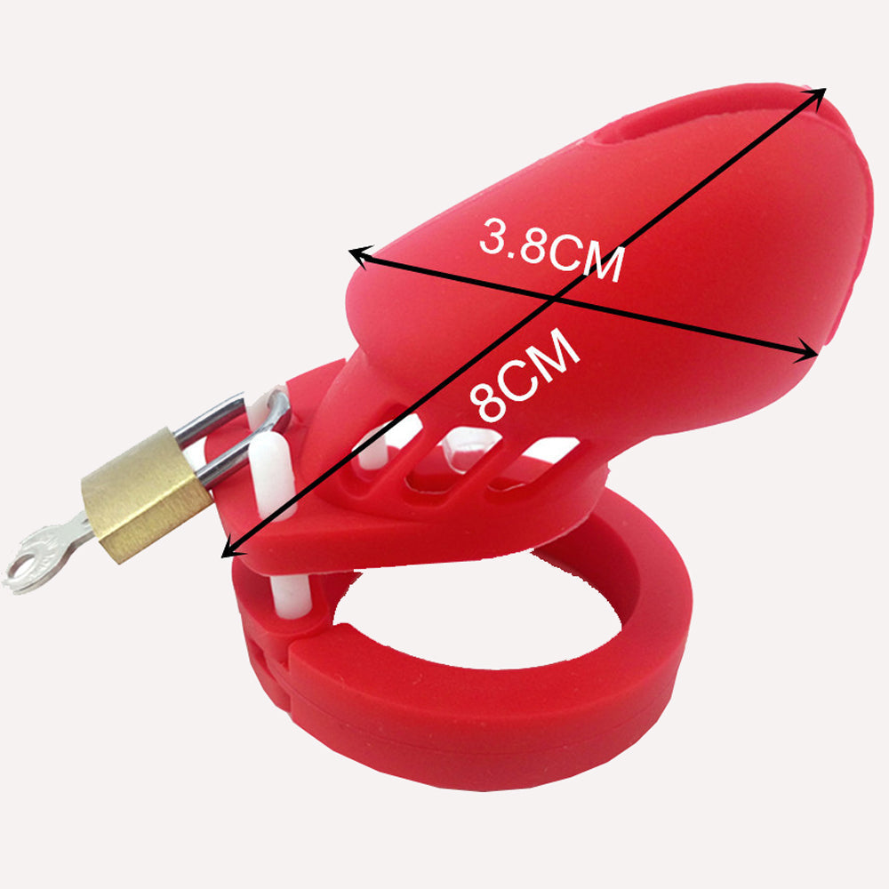 Cage de chasteté en silicone CB6000S Rouge