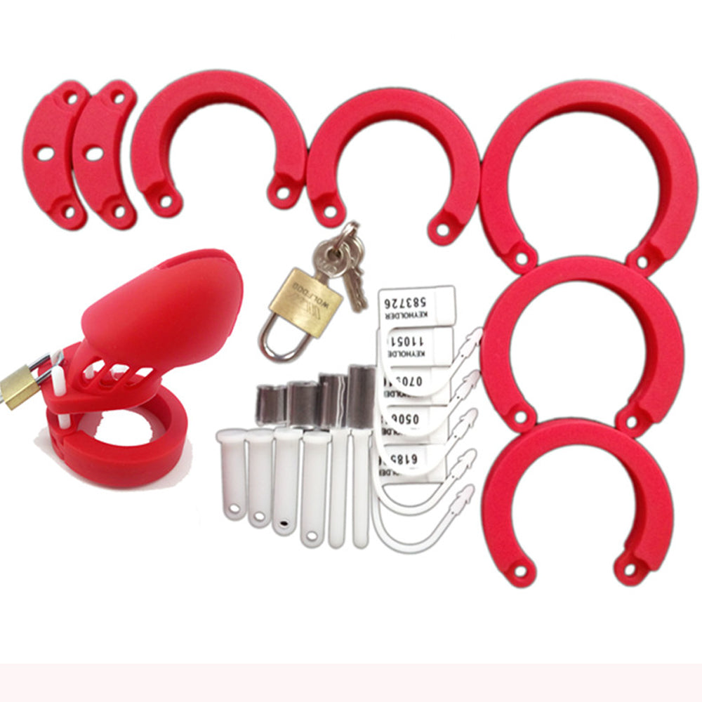 Cage de chasteté en silicone CB6000S Rouge