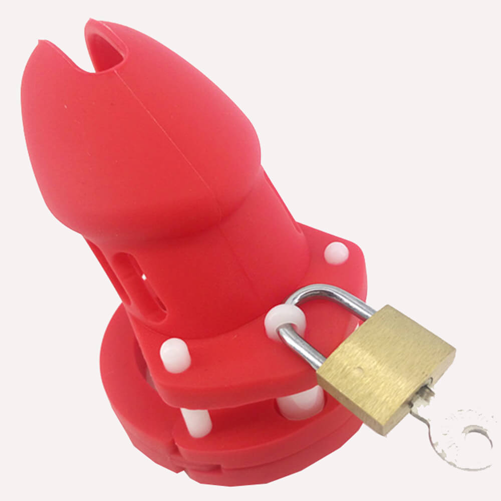 Cage de chasteté en silicone CB6000S Rouge