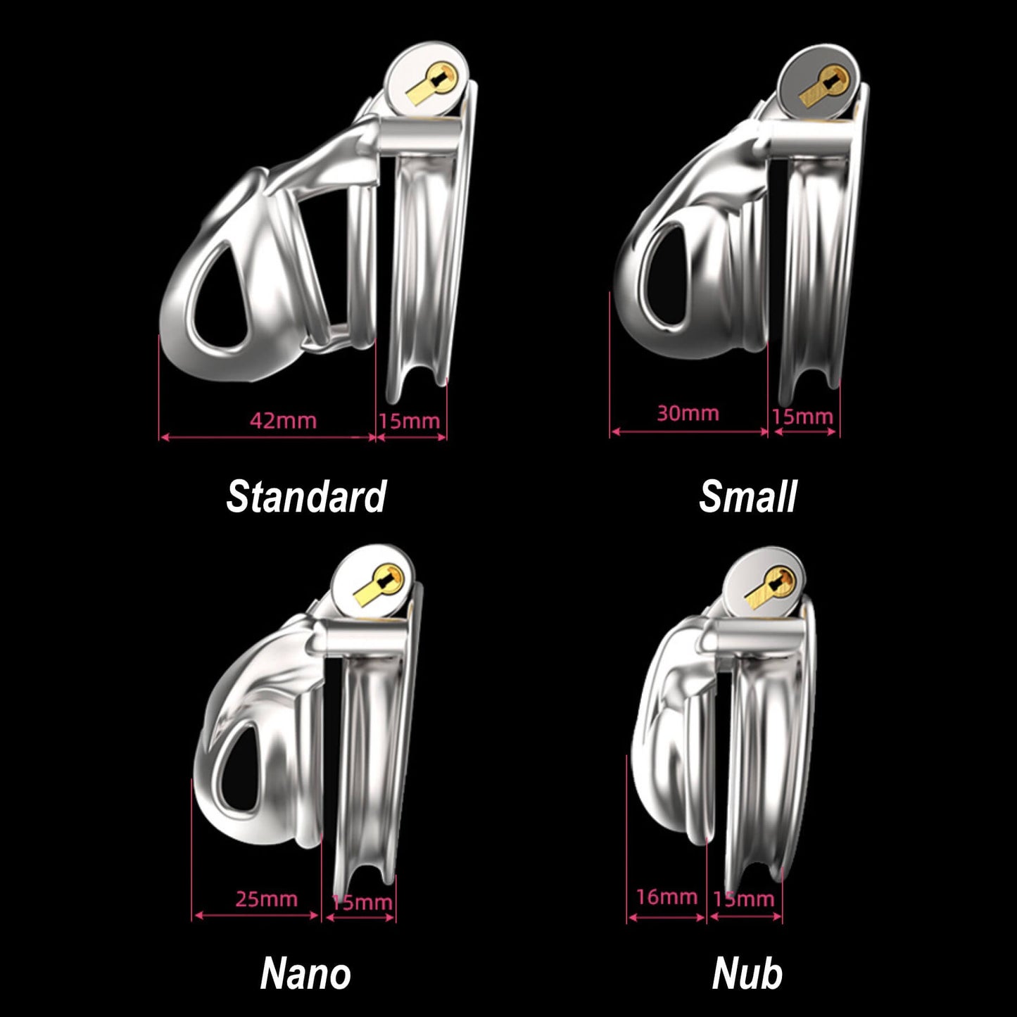 Cage de chasteté Python V7.0 en acier inoxydable Nub