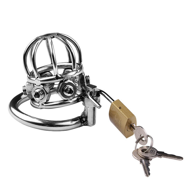 Cage de chasteté en acier inoxydable avec rivets