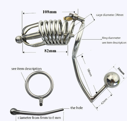 Cage de chasteté ultra complète avec insertion anale