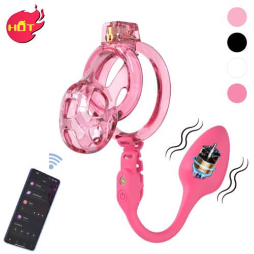 Soft Cobra Chastity Cage With App Controlled Butt Plug 