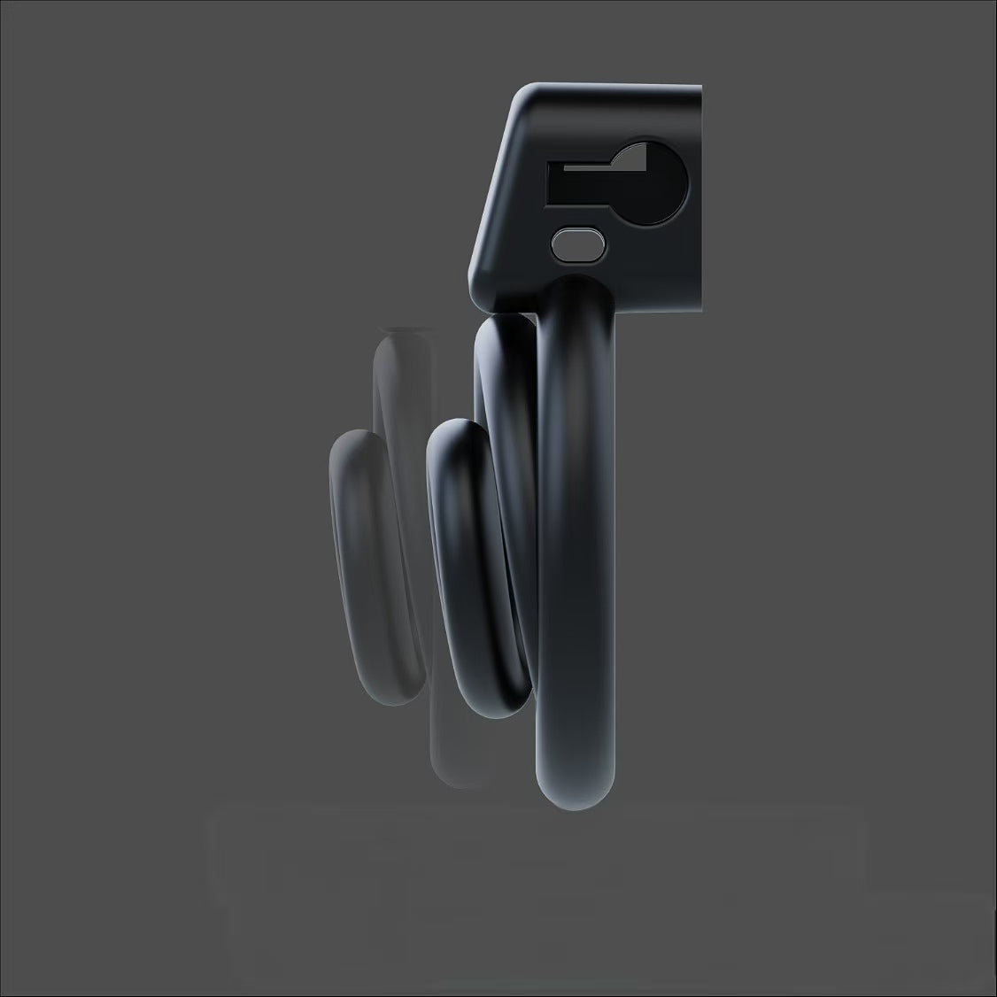 3D Black Whirlwind Chastity Device