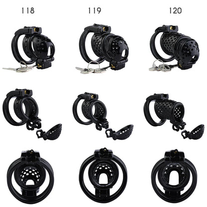 Cage de chasteté en plastique respirant avec double verrouillage