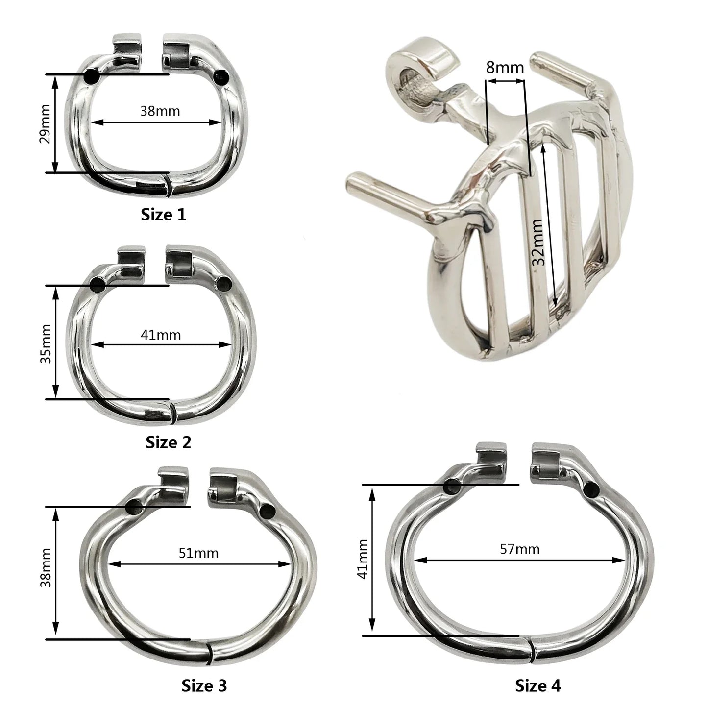 Newest Flat Cage Stainless Steel Male Chastity Device