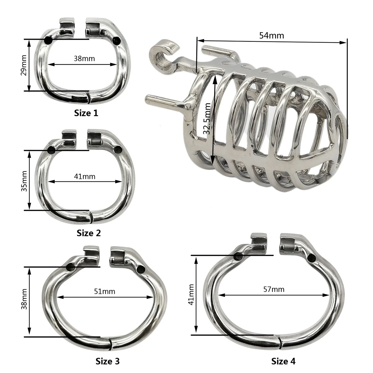 Newest Stainless Steel Male Chastity Device