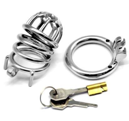 Long Bullet Steel Chastity Cage