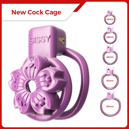 Cage de chasteté à pétales violets SISSY