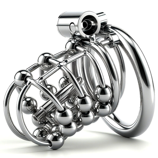 Stainless Steel Bead PA Chastity Cage