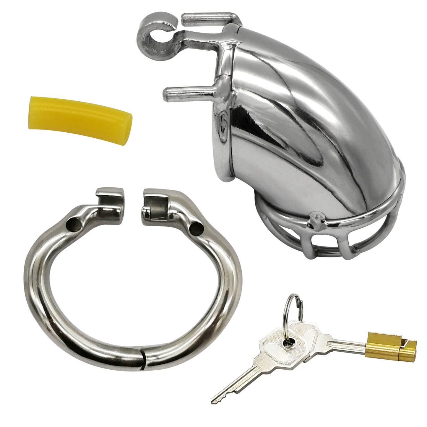 Bending Tube Stainless Steel Male Chastity Device